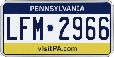 PA license plate LFM2966