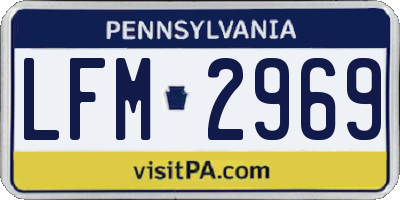 PA license plate LFM2969