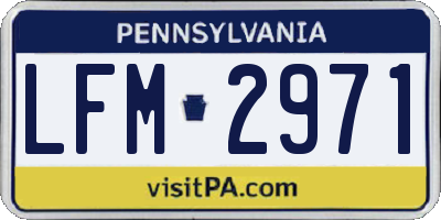 PA license plate LFM2971