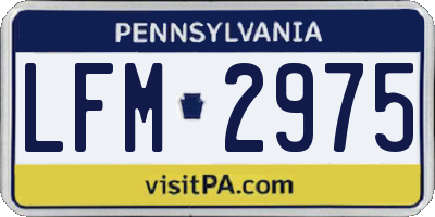 PA license plate LFM2975