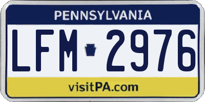 PA license plate LFM2976