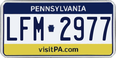 PA license plate LFM2977