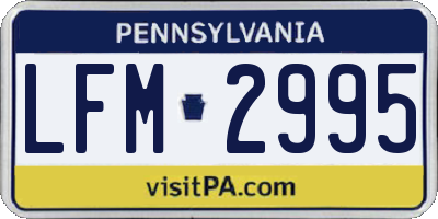 PA license plate LFM2995