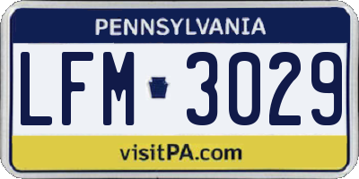PA license plate LFM3029