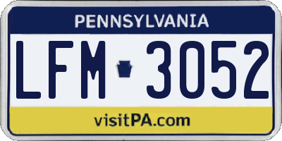 PA license plate LFM3052