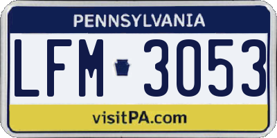 PA license plate LFM3053