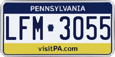 PA license plate LFM3055