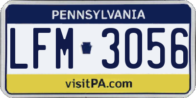 PA license plate LFM3056