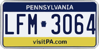 PA license plate LFM3064