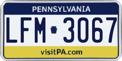 PA license plate LFM3067