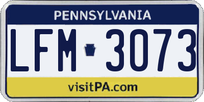 PA license plate LFM3073