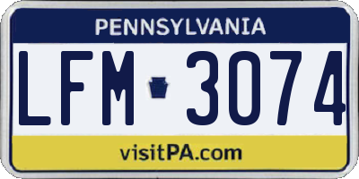PA license plate LFM3074