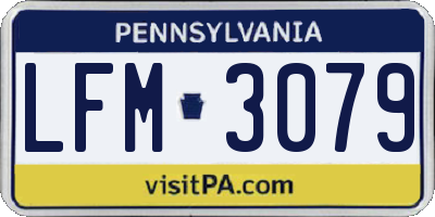 PA license plate LFM3079