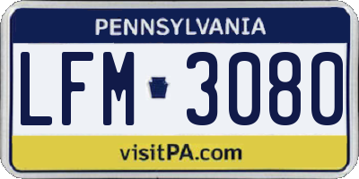PA license plate LFM3080