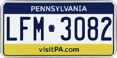 PA license plate LFM3082