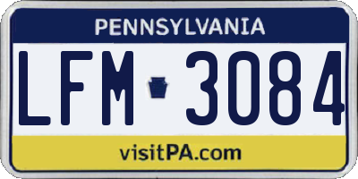 PA license plate LFM3084