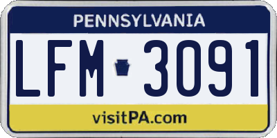 PA license plate LFM3091