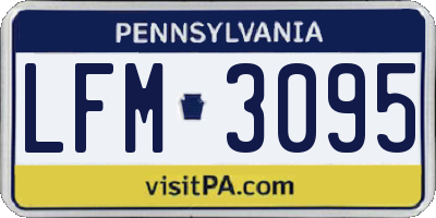 PA license plate LFM3095