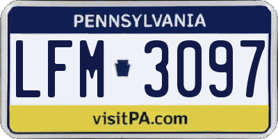 PA license plate LFM3097