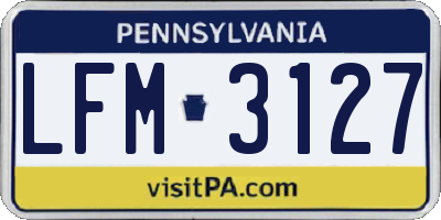 PA license plate LFM3127