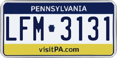 PA license plate LFM3131