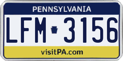 PA license plate LFM3156