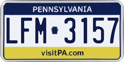 PA license plate LFM3157