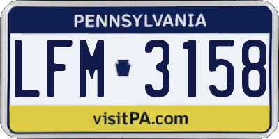 PA license plate LFM3158