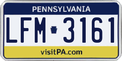 PA license plate LFM3161