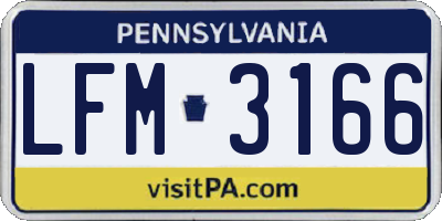 PA license plate LFM3166