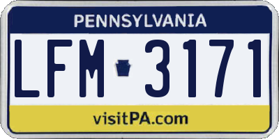 PA license plate LFM3171