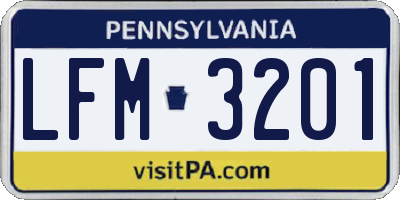 PA license plate LFM3201