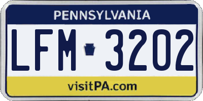 PA license plate LFM3202