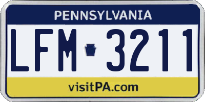 PA license plate LFM3211
