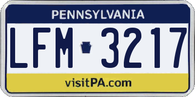 PA license plate LFM3217