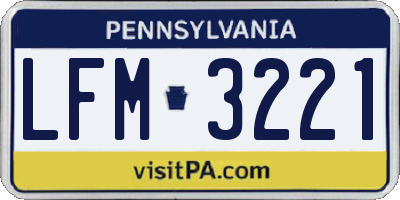 PA license plate LFM3221