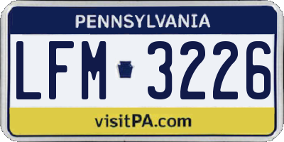 PA license plate LFM3226