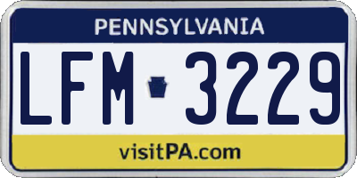 PA license plate LFM3229