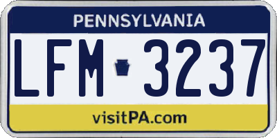 PA license plate LFM3237