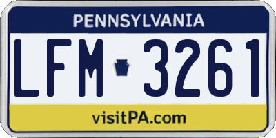 PA license plate LFM3261