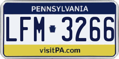 PA license plate LFM3266