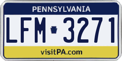 PA license plate LFM3271