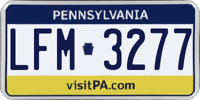 PA license plate LFM3277