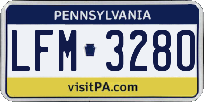 PA license plate LFM3280