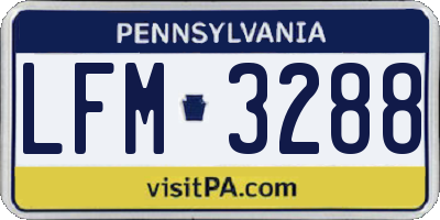 PA license plate LFM3288