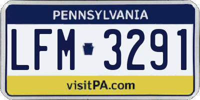 PA license plate LFM3291