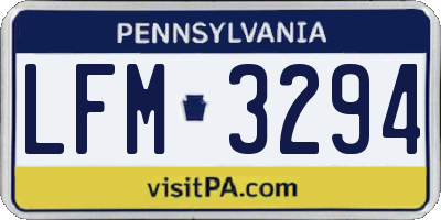 PA license plate LFM3294
