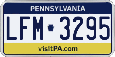 PA license plate LFM3295