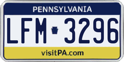 PA license plate LFM3296