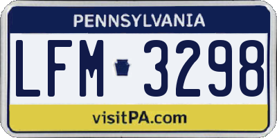 PA license plate LFM3298